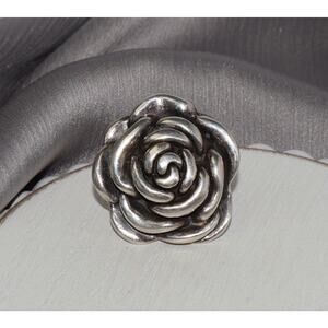 Rose Flower Sterling Silver Ring 7.5G / Sz 6